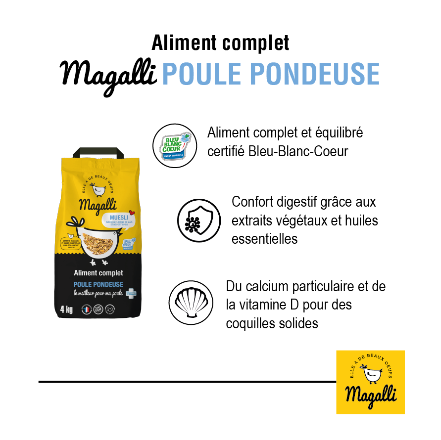 Aliment complet poule pondeuse 4KG 8KG Magalli